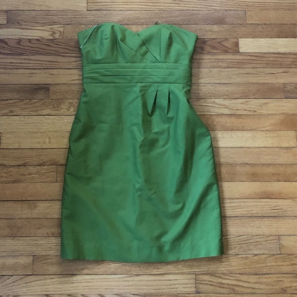 J. Crew Strapless Dress Green/ Chartreuse Size 10 - Picture 3 of 5